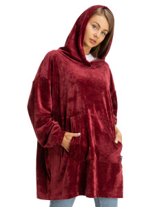 Blanket Hoodie Travel Marsala