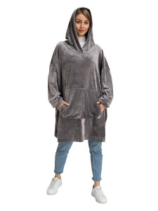 Blanket Hoodie Travel Grey