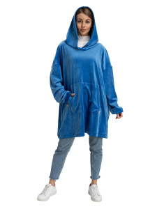 Blanket Hoodie Travel Blue