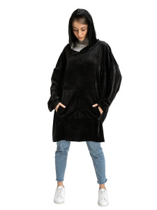 Blanket Hoodie Travel Black