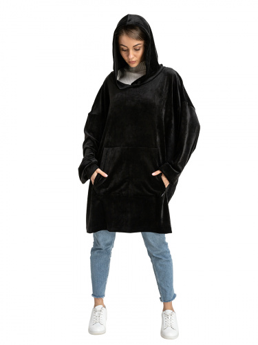 Blanket Hoodie Travel Black