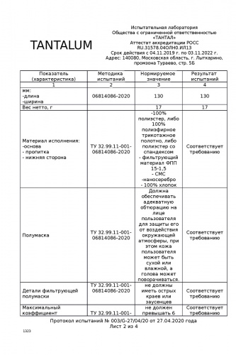 4-х слойная FPP-15 Полумаска RINIDI] Silver Nano Royal Blue