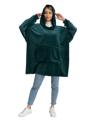 Blanket Hoodie Travel Emerald