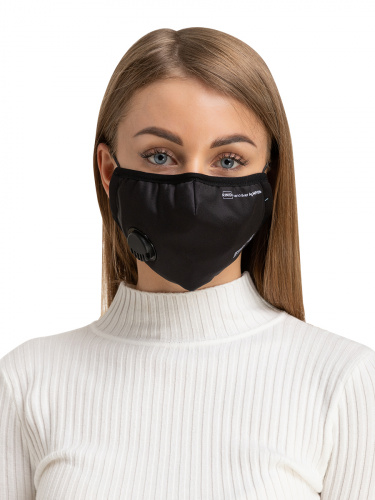 4-х слойная FPP-15 Полумаска [RINIDI] Silver Nano Black с клапаном
