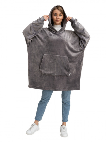 Blanket Hoodie Travel Grey