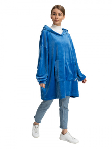 Blanket Hoodie Travel Blue
