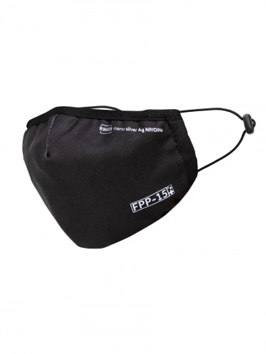4-х слойная FPP-15 Полумаска [RINIDI] Silver Nano Black с клапаном