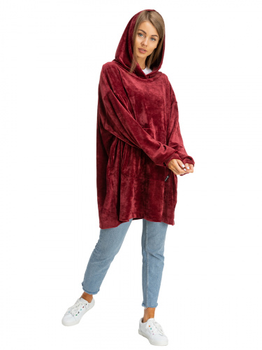 Blanket Hoodie Travel Marsala
